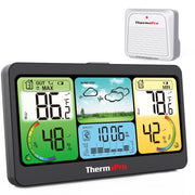 ThermoPro TP280 1000FT Home Weather Stations Wireless Indoor Outdoor Black